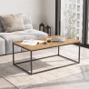 Stolik kawowy do salonu z drewna i metalu styl minimalistyczny przemysłowy 100x60cm Nael Promocja