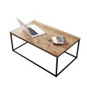 Stolik kawowy do salonu z drewna i metalu styl minimalistyczny przemysłowy 100x60cm Nael Sprzedaż