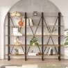 Regał na książki nowoczesny design metal drewno 220x34x180cm Batuan. Oferta