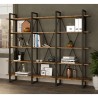 Regał na książki nowoczesny design metal drewno 220x34x180cm Batuan. Katalog