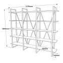 Regał na książki nowoczesny design metal drewno 220x34x180cm Batuan. Stan Magazynowy