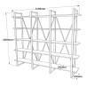 Regał na książki nowoczesny design metal drewno 220x34x180cm Batuan. Stan Magazynowy