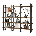 Regał na książki nowoczesny design metal drewno 220x34x180cm Batuan. Sprzedaż