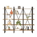 Regał na książki nowoczesny design metal drewno 220x34x180cm Batuan. Sprzedaż