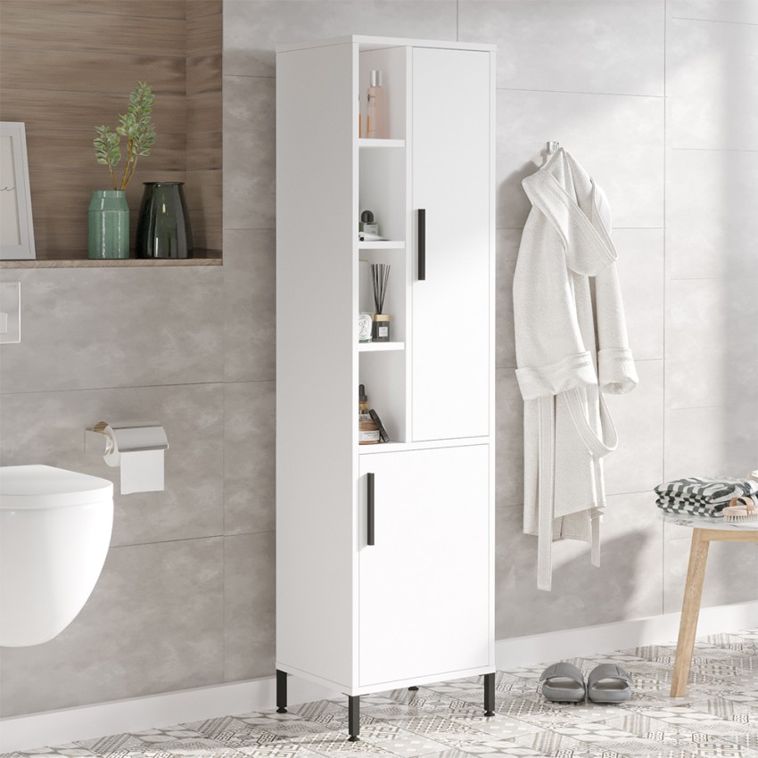 Szafka łazienkowa 2-drzwiowa słupek z półkami 45x36x184cm Femmy Promocja Szafka łazienkowa 2-drzwiowa słupek z półkami 45x36x184cm Femmy Promocja