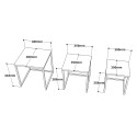 Zestaw 3 stolików kawowych w stylu przemysłowym drewno metal czarny Leron Katalog