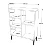 Niska biblioteczka w nowoczesnym stylu biała z 3 półkami 69x25x88cm Lydia. Katalog
