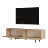 Komoda pod telewizor 160x36cm z drewna 2 drzwi efekt rattanu Bayeaux Rabaty