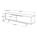 Komoda pod telewizor 160x36cm z drewna 2 drzwi efekt rattanu Bayeaux Stan Magazynowy