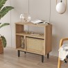 szafka do  salonu 60x26x60 cm z drewna 2 półki drzwiczki rattanowe Opoli Oferta