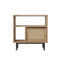 szafka do  salonu 60x26x60 cm z drewna 2 półki drzwiczki rattanowe Opoli Sprzedaż
