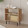 szafka do  salonu 60x26x60 cm z drewna 2 półki drzwiczki rattanowe Opoli Rabaty