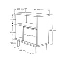 szafka do  salonu 60x26x60 cm z drewna 2 półki drzwiczki rattanowe Opoli Wybór
