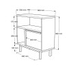 szafka do  salonu 60x26x60 cm z drewna 2 półki drzwiczki rattanowe Opoli Wybór