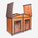 Buda dla psów na zewnątrz drewno dla ras średniej wielkości 150x79x110 podwójne wejście Oscar Oferta