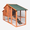 Kurnik dla kur z drewna prefabrykowanego do ogrodu 198x75x116 Ciky Wybór