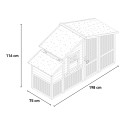 Kurnik dla kur z drewna prefabrykowanego do ogrodu 198x75x116 Ciky Model