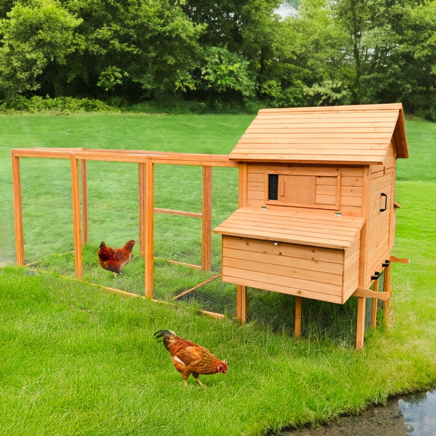 Kurnik domek dla kur wysoki drewniany do ogrodu 370x174x172 Hegg Promocja