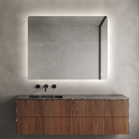 Prostokątne lustro łazienkowe 60x80cm podświetlane diodami led Strokkur M Promocja