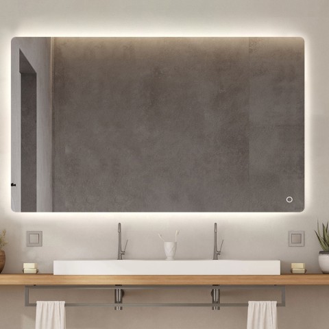 Lustro łazienkowe 130x80cm projekt podświetlany lampy led Strokkur XXL Promocja
