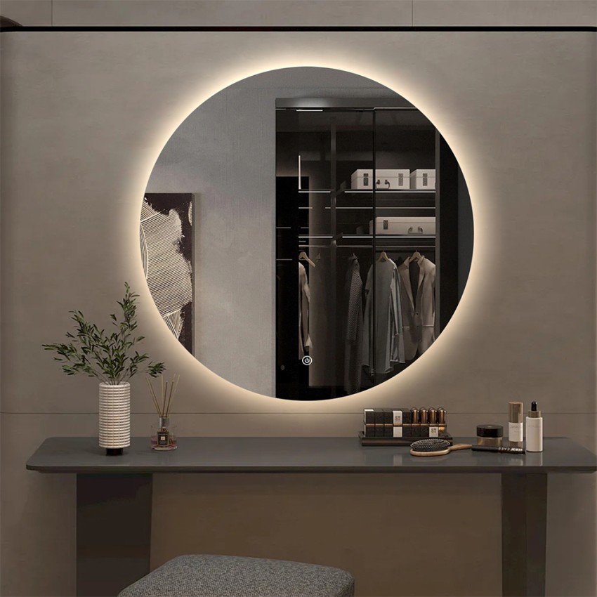Lustro łazienkowe okrągłe 70cm oświetlenie LED Rotorua L Promocja Lustro łazienkowe okrągłe 70cm oświetlenie LED Rotorua L Promocja
