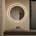 Lustro łazienkowe z podświetleniem LED, okrągłe 60cm, czarne obramowanie Smidmur M Oferta