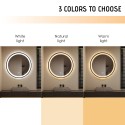 Lustro łazienkowe z podświetleniem LED, okrągłe 60cm, czarne obramowanie Smidmur M Katalog