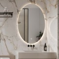 Ovalne lustro łazienkowe 60x80cm z podświetleniem led Sodin L Promocja