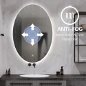Ovalne lustro łazienkowe 60x80cm z podświetleniem led Sodin L Oferta