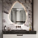 Podświetlane lustro łazienkowe 60x80cm led design w kształcie kropli Vmidur L Promocja
