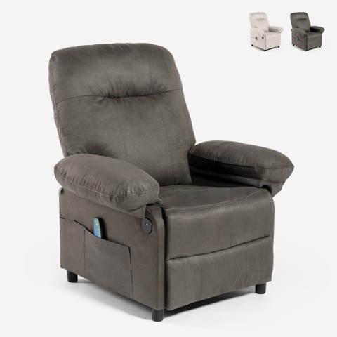 Fotel relaksacyjny z funkcją masażu, USB i podnóżkiem Noemi Promocja