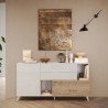 Komoda kuchnia salon 2 drzwi 2 szuflady drewno białe 181x42x94 cm Kamie 