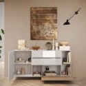 Komoda kuchnia salon 2 drzwi 2 szuflady drewno białe 181x42x94 cm Kamie 