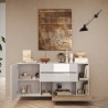 Komoda kuchnia salon 2 drzwi 2 szuflady drewno białe 181x42x94 cm Kamie 