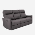 Sofa 3-miejscowa relaks z rozkładaniem manualnym ekoskóra nowoczesny styl szara Kiros Oferta