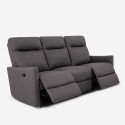 Sofa 3-miejscowa relaks z rozkładaniem manualnym ekoskóra nowoczesny styl szara Kiros Rabaty