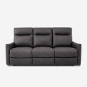 Sofa 3-miejscowa relaks z rozkładaniem manualnym ekoskóra nowoczesny styl szara Kiros Stan Magazynowy