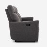 Sofa 3-miejscowa relaks z rozkładaniem manualnym ekoskóra nowoczesny styl szara Kiros Środki