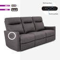Sofa 3 miejscowa z elektrycznym, regulowanym oparciem 2 porty USB z ekoskóry Jovit Katalog
