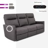 Sofa 3 miejscowa z elektrycznym, regulowanym oparciem 2 porty USB z ekoskóry Jovit Katalog