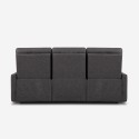 Sofa 3-miejscowa relaks z rozkładaniem manualnym ekoskóra nowoczesny styl szara Kiros Koszt