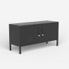 Szafka pod TV w stylu industrialnym z czarnego metalu 2 drzwi 115x40x60cm Tronador Sprzedaż