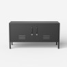 Szafka pod TV w stylu industrialnym z czarnego metalu 2 drzwi 115x40x60cm Tronador Oferta