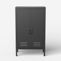 Szafka biurowa metalowa czarna 2-drzwiowa industrialna 65x36x105cm Colima Oferta