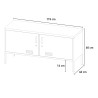 Szafka pod TV w stylu industrialnym z czarnego metalu 2 drzwi 115x40x60cm Tronador Rabaty