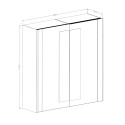 Szafa 2-drzwiowa z lustrem drzwiami przesuwnymi drewno dębowe w kolorze czarnym 200x64x213 Cadoc Oferta
