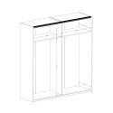 Szafa 2-drzwiowa z lustrem drzwiami przesuwnymi drewno dębowe w kolorze czarnym 200x64x213 Cadoc Sprzedaż