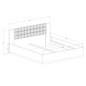 Łóżko małżeńskie king size 180x200 z pojemnikiem drewniane z pikowanym zagłówkiem Bartley Sprzedaż