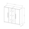 Szafa na ubrania 4-drzwiowa z lustrem drewno dębowe szare 228x58x214 Morvel Oferta