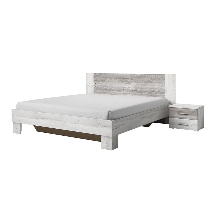 Łóżko małżeńskie 160x200 białe drewno 2 szuflady stelaż Indra Promocja Łóżko małżeńskie 160x200 białe drewno 2 szuflady stelaż Indra Promocja